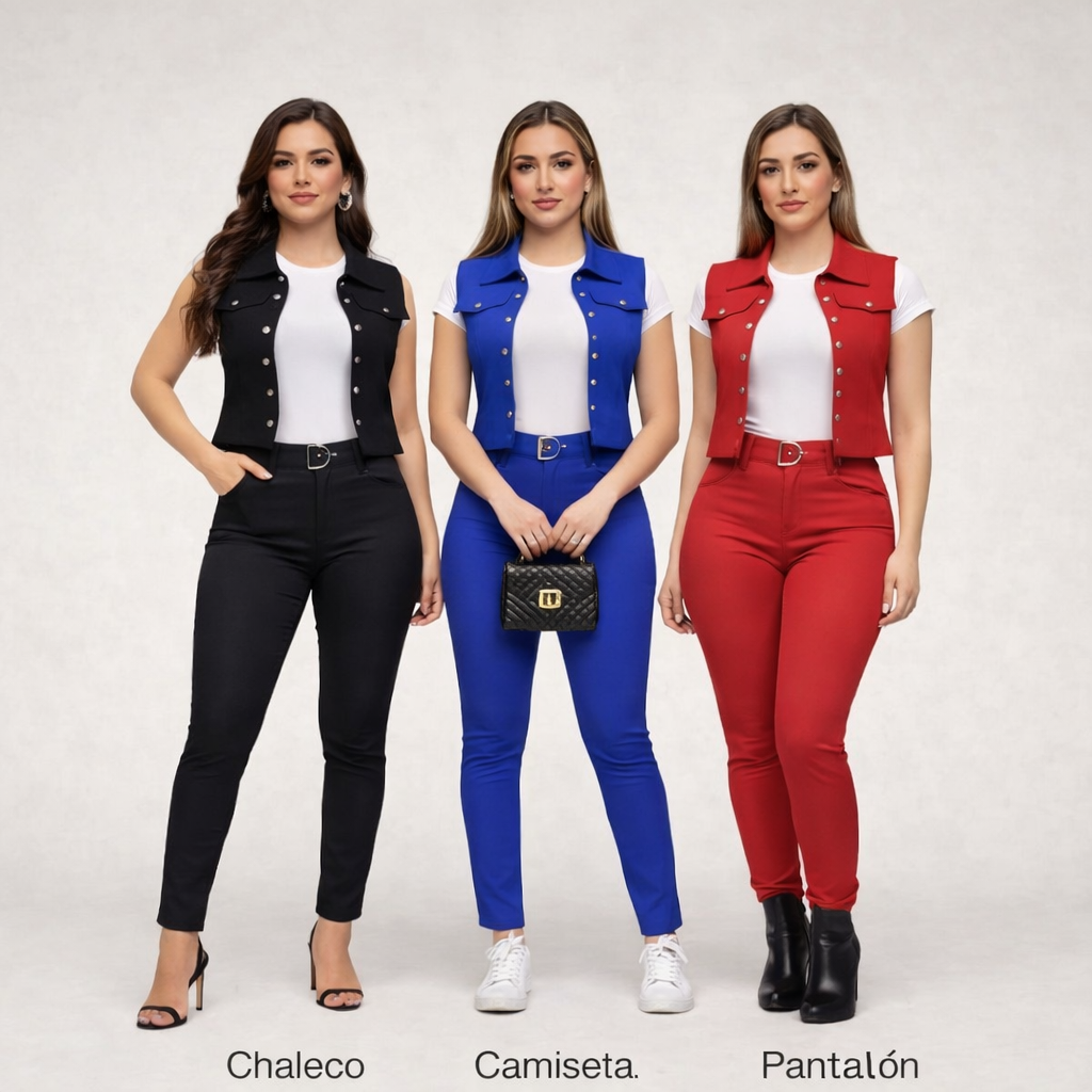 ✨👗TRES PIEZAS QUE RINDEN VARIOS LOOKS = CAMISA, CHALECO Y PANTALÓN 🚚 ENVÍO GRATIS💰 PAGA AL RECIBIR